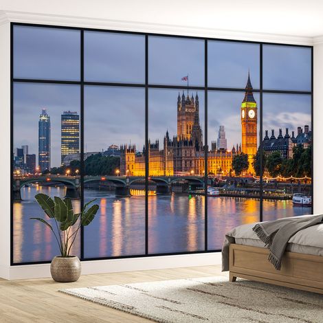 Papier peint panoramique Trompe l'oeil Verrière - Londres - 130 cm x 82 cm (1/5)
