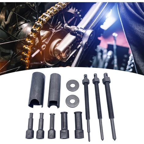 Kit 12 pièces extracteur de roulement interne moto, outil métallique de retrait de roulements, tirage uniforme pour motocyclette (1/5)