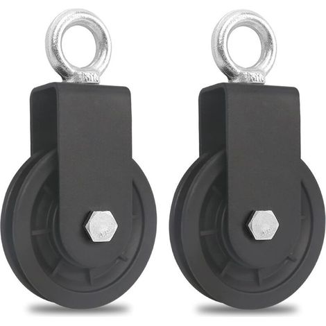 90-mm-Fitness-Rolle – 2 Stück Nylon-Heberollen für Drahtseile – Tragkraft: 160 kg