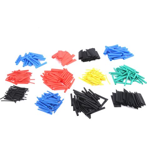 Ensemble combiné de 560 gaines thermorétractables colorées pour une protection isolante.