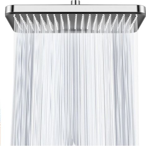 12 Zoll Duschkopf Regendusche Quadratisch, Anti-Kalk, Wassersparend, Chrom/Schwarz (1/5)