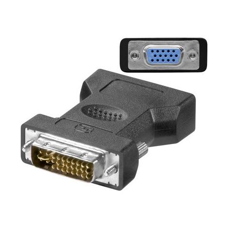 Microconnect MONAJ cambiador de género para cable DVI-I 24+5Pin HD15 Negro