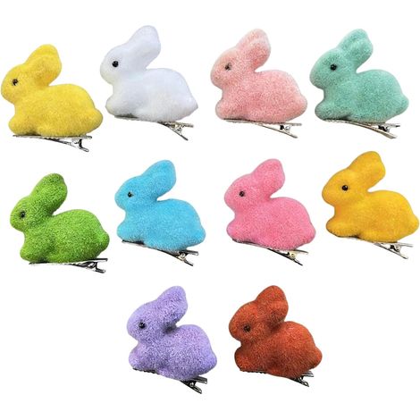 Barrettes Lapin pour Filles - 10 Pièces Set de Barrettes Lapin de Pâques,Accessoires Cheveux pour Pour Les, Les Adolescents, Les Femmes Et La (1/5)