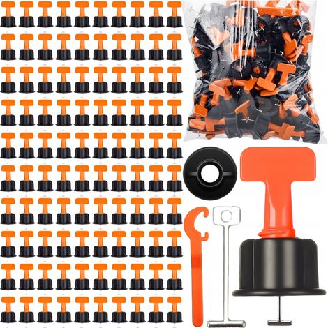 Sistema di livellamento per piastrelle, cunei, clip, supporto, 100 pezzi. (1/5)