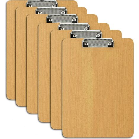 Ensemble de 6 presse-papiers en bois avec pinces métalliques