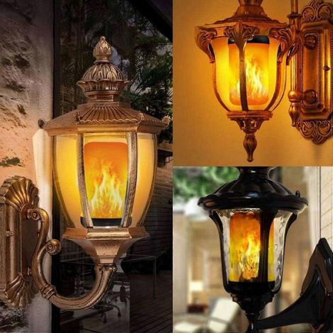 Ampoule LED effet flamme 8X E27, ampoule décorative à effet flamme réaliste, lampe de décoration festive, noir-B (1/5)