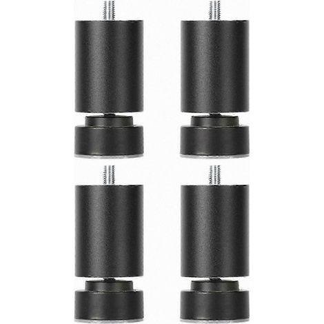 Pieds métalliques réglables et durables avec filetage M10 pour des solutions de support et de stabilité des meubles, noirs, 8 cm. (1/5)