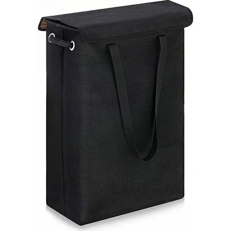 Panier à linge de 45 L avec couvercle, design fin et compact pour les petits espaces (1/5)