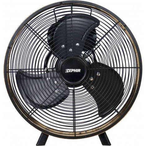 ZEPHIR Ventilatore Orologio Metallo Nero Effetto Legno Da 30Cm