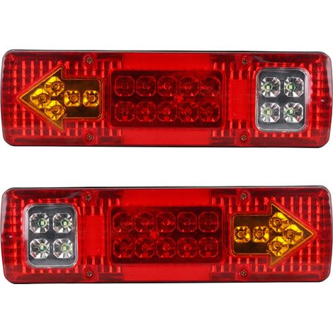 Kit de feux arrière à LED pour remorque, lot de 2 feux arrière à 19 LED pour voiture, camion, remorque, fourgonnette - Étanche 1 (1/5)