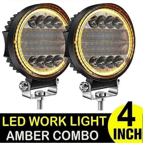 2x 4 Zoll 200W LED-Arbeitsscheinwerfer-Kombination Spot Flutlicht Offroad-Fahren Nebelscheinwerfer Autobahn