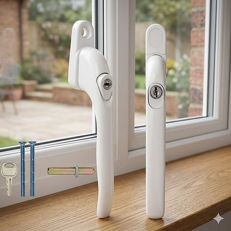 UPVC window handle, universal inline espag key locking handle
