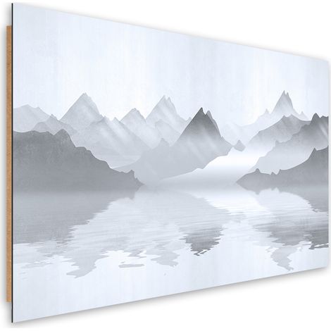 Quadro deco panel, Montagne sul lago astrazione - 60x40 (1/5)