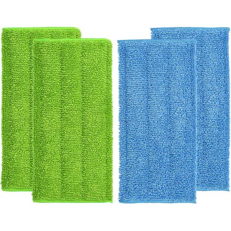 Lot de 4 tampons de vadrouille en microfibre, compatibles avec les recharges de tampons de vadrouille en microfibre réutilisables Swiffer de 30,5 x 15,2 cm (1/4)