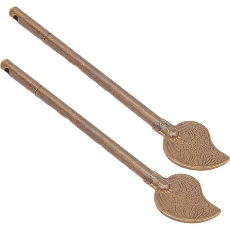 Lot de 2 goupilles de verrouillage de loquet de porte 11 cm forme feuille style rétro laiton loquet de meuble serrure à clé verrou (1/5)