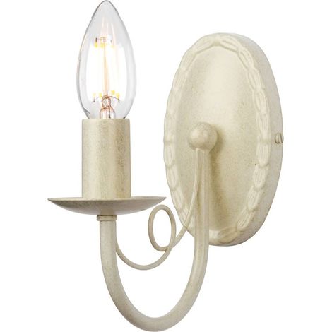 Wandleuchte Lampe Stahl Elfenbein Gold B 8,5 cm Flurleuchte 1 Flammig (1/5)