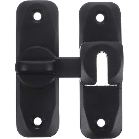 Loquet à boucle à angle droit en acier inoxydable, loquet à 90 degrés en acier inoxydable pour la maison-8X2.5X0.3CM-Black (1/4)