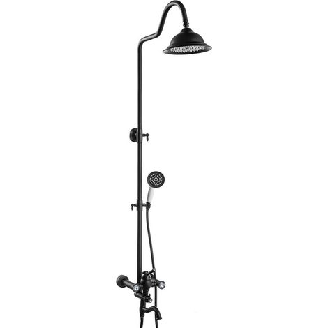 Columna de ducha para bañera retro, Negro (1/3)