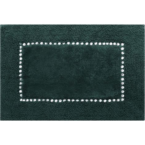 Warmer Badezimmerteppich mit schickem Glamour-Kristallmuster, 60 x 90 cm, dunkelgrün (1/5)