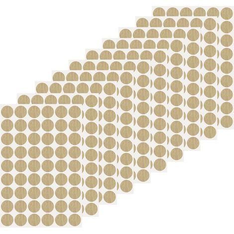 540 Pcs Cache-Trous Autocollants Dia. 21mm/0.8" Brun Bois Moyen (1/5)
