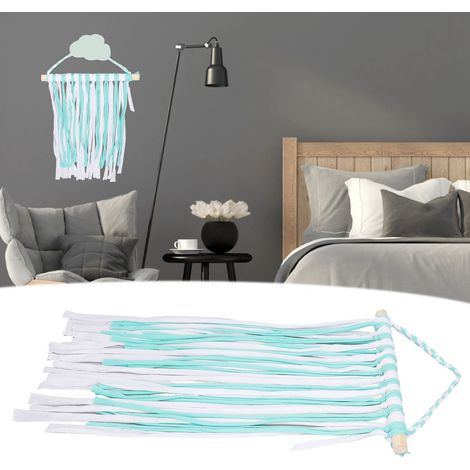 Bande de rangement pour pinces à cheveux, accessoires pour cheveux d'enfants, organisateur d'accessoires pour cheveux de filles, porte-pinces à cheveux, présentoir à serre-têtes à pompons et nœuds, sé (1/5)