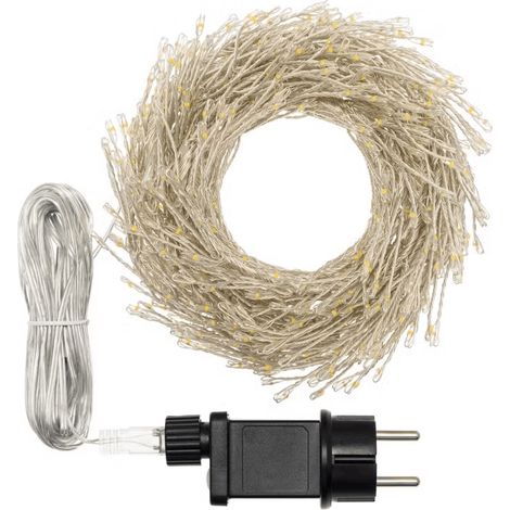 Festone di Luce argento con microled bianco caldo e bianco freddo -2.5 m - 600 microled (1/4)