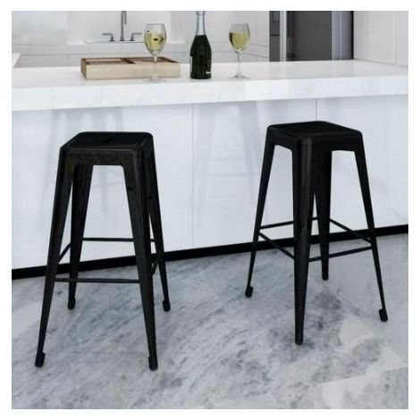 Aqrau 2 feuilles de chaise haute empilable 76 43 43cm noir