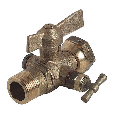 Robinet compteur droit à purge mâle 1/2" (15/21) - écrou tournant 3/4" (20/27) - Somatherm