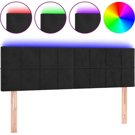 Maison Exclusive - Cabecero con LED de terciopelo negro 144x5x78/ (1/5)