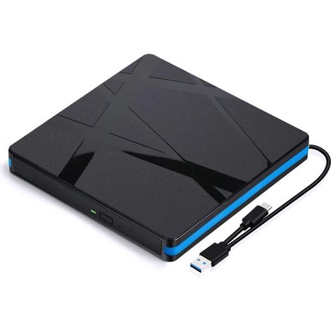 Graveur/lecteur/lecteur DVD/RW/CD externe ultra-mince USB 3.0 Type-C, compatible avec les ordinateurs portables et les PC. (1/5)