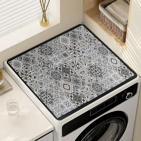 1 Tapis Protection Machine Laver 60x60cm Antidérapant Housse Sèche Linge Imperméable Pour Buanderie Cuisine