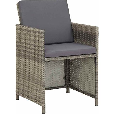 Maison Exclusive - Gartenstühle 2 Stk. mit Auflagen Poly Rattan G (1/5)