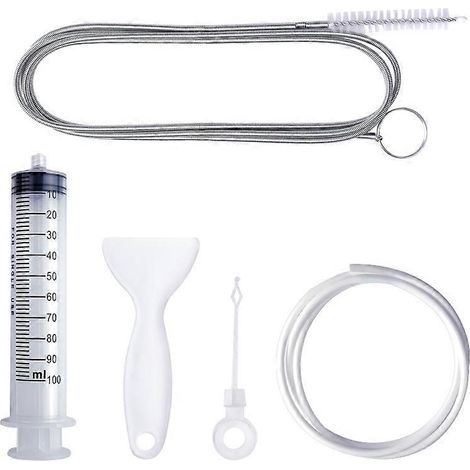 Ensemble de 5 pièces pour déboucher les tuyaux d'évacuation du réfrigérateur et du congélateur. Nettoyant liquide pour sortie d'eau.