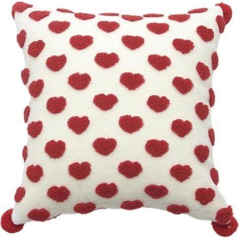 Federa decorativa a 2 pezzi (bianca) con scritta "amore", adatta per divano e camera da letto, federa corta, morbida e soffice, tinta unita. (1/5)