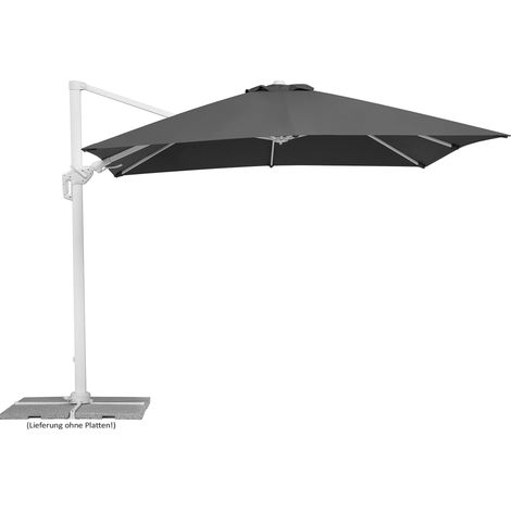 Parasol déporté Rhodos Twist Bianco Anthracite env. 300 x 300 cm (1/5)