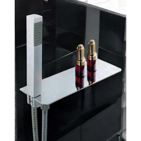 Kit de douche avec étagère et sortie d'eau intégrée complet