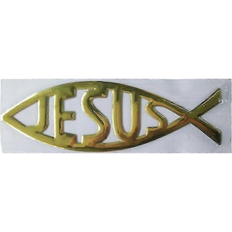 Jesus-Fisch-3D-Autoaufkleber, Emblem, wasserfester Aufkleber, christlicher Aufkleber – Gut-Yellow (1/5)