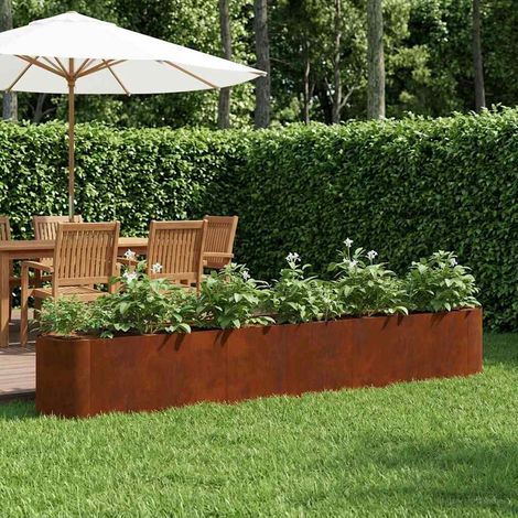 Teenpull – Hochbeet im Garten Wetterfeststahl 280 x 40 x 40 cm (1/5)