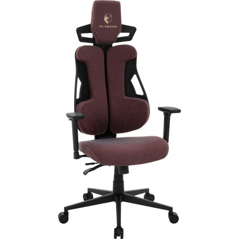 ML-Design Sedia da Gaming Ergonomica in Tessuto Rosso con Braccioli 3D, Supporto Lombare e Poggiatesta, Poltrona da Ufficio Girevole e Regolabile, Seduta Comfort per PC, Computer e Videogiochi (1/5)