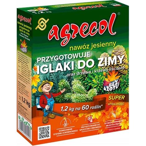 Concime autunnale Agrecol per conifere, alberi e arbusti, senza azoto, 1,2 kg (1/2)