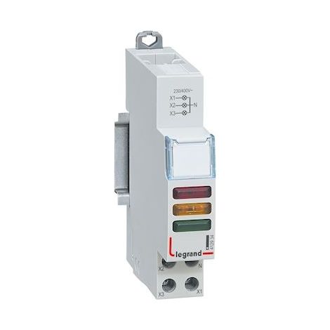 Legrand – Voyant à LED triple 230V à 400V – Couleurs rouge, jaune, vert – Durée de vie 100 000 heures – IP20 pour installations électriques (1/4)