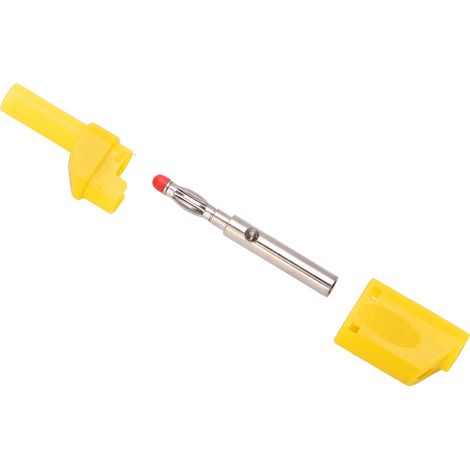 10 x 22,160 Connecteurs bananes de sécurité isolés de 4 mm avec boîtier pour tests électroniques (jaune) (1/5)