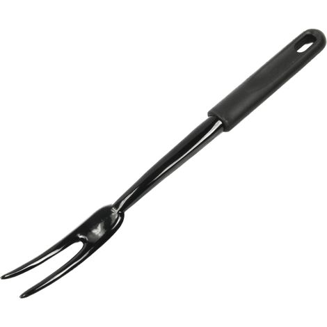 1 fourchette à viande, nylon noir, résistant chaleur 450°F, manche plastique, lave-vaisselle, cuisine maison pique-nique (1/5)