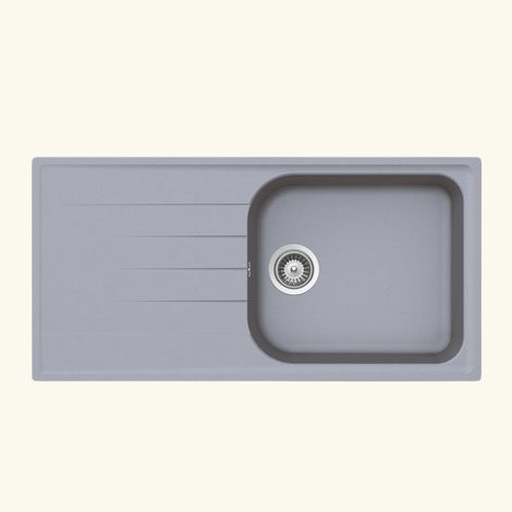 Évier granit gris Schock VIOLA 1 grand bac 1 égouttoir (1/2)
