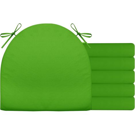 2er Set Stuhlkissen mit Bändern Wasserdicht Rutschfestes Sitzkissen Bequeme Halbrund Sitzpolster für Gartenmöbel Oder Stuhl Wasserdicht Garten 40 x 40 x 4 cm Beige