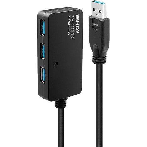 Lindy 43159 hub di interfaccia USB 3.2 Gen 1 (3.1 Gen 1) Type-A 5000 Mbit/s Nero (1/4)