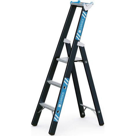 Stehleiter 3 Sprossen Alu.schwarz elox.Leiterlänge 1590mm Arbeits-H.b.ca.2800mm (1/5)
