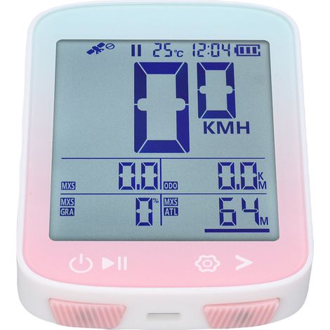 Compteur GPS vélo sans fil, écran haute définition, géolocalisation 5 étoiles (BeiDou, GLONASS, Galileo), odomètre rose (1/5)