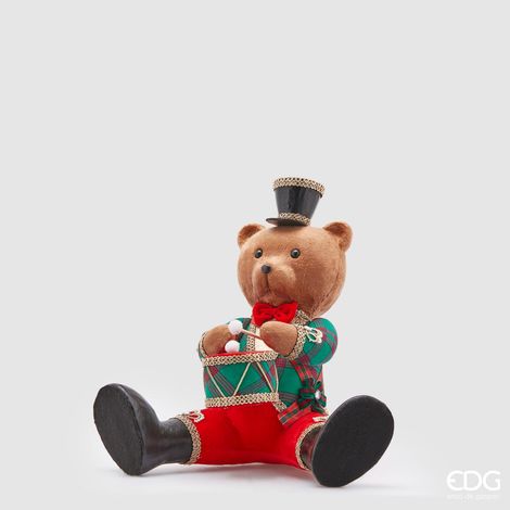 EDG Decoro Orso Noel Seduto Con Tamburo 44 x 35 x H43 (1/4)