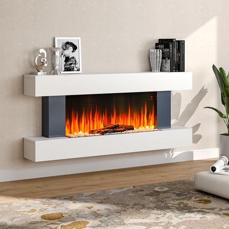 50 inch Large LED Electric Fireplace Remote WiFi Control 7 Flame Colors (1/5)